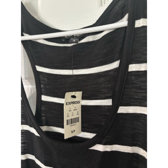Express Black & White Sleeveless Tank Stripe Dress Size Small Women NEW - Picture 2 of 6